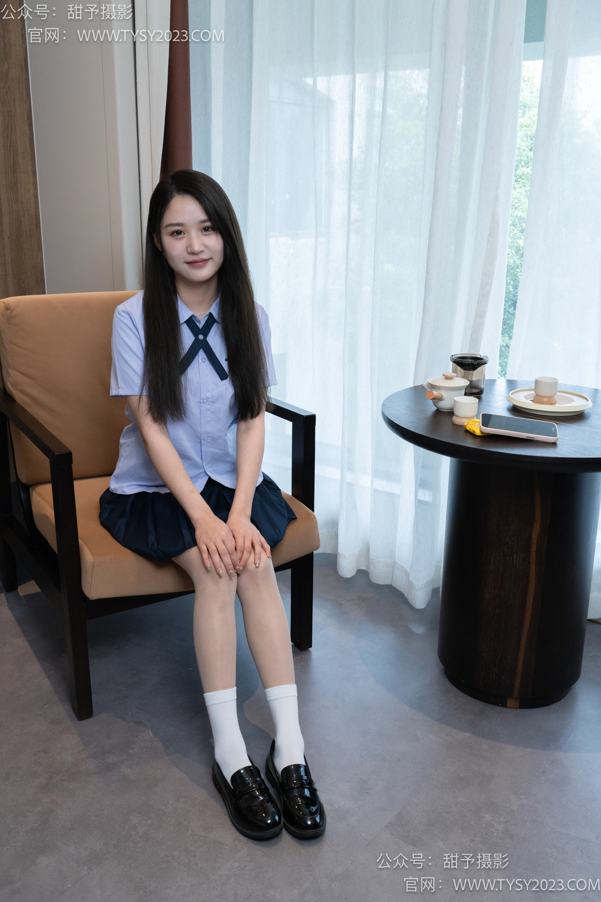 甜予摄影 No.081 澜澜-皮鞋、两双白棉袜、肉丝（脚尖加固款） 1